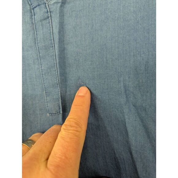 J. Jill Indigo‎ Popover Top women's size medium chambray oversized - Picture 4 of 7